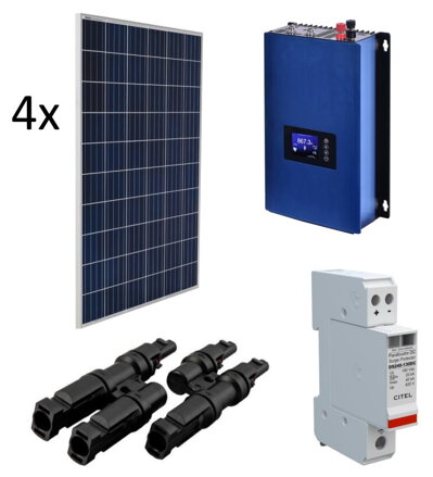Xtend Solarmi GridFree 1000M solárna elektráreň: 1kW menič s limiterom + 4x 385Wp solárne panely