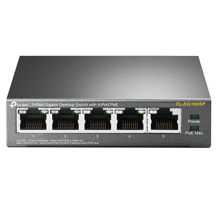 TP-Link TL-SG1005P - Stolné switch s 5 gigabitovými portami, 4 porty majú PoE