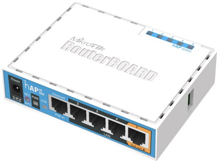 MikroTik RouterBOARD RB952Ui-5ac2nD, Hap ac lite, CPU 650MHz, 5x LAN, 2.4 + 5Ghz, 802.11a / b / g / n / ac, USB, 1x PoE out, case