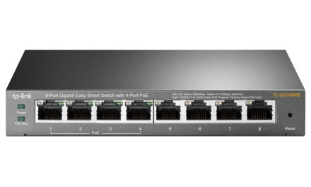 TP-Link TL-SG108PE / Easy Smart Switch / 8x 10/100 / 1000Mbps / VLAN / QoS / IGMP Snooping / steel case