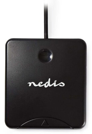 NEDIS čtečka čipových karet CRDRU2SM1BK/ Smart Card ID-1/ eObčanka/ standartní biometrické čipy/ USB 2.0/ černá