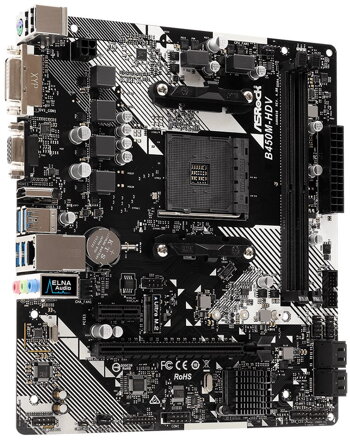 ASRock B450M-HDV R4.0 / AM4 / 2x DDR4 DIMM / HDMI / DVI-D / D-Sub / M.2 / mATX