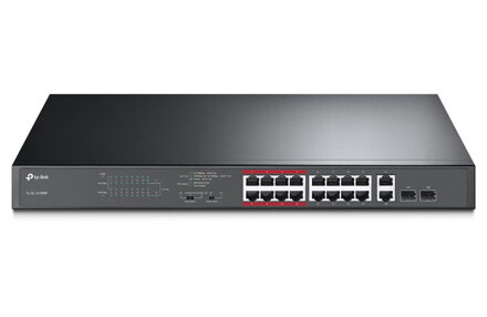 TP-Link TL-SL1218MP - 16-portový 10 / 100Mb / s + 2-portový gigabitový Unmanaged PoE Switch