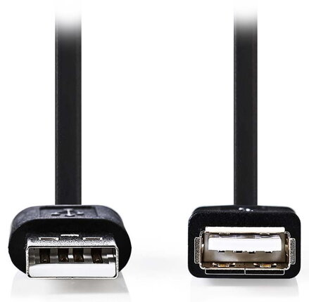 NEDIS prodlužovací kabel USB 2.0/ zástrčka A - zásuvka A/ černý/ 1m