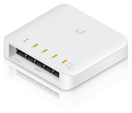 UBNT UNIFEM Switch usw Flex - 5x Gbit RJ45, 1x PoE In 802.3bt, 4x PoE Out 802.3af / at, vonkajšia