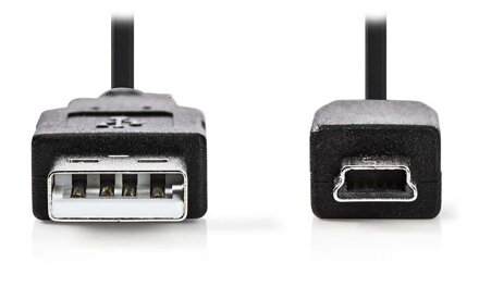 NEDIS kabel USB 2.0/ zástrčka A - 5pinová zástrčka mini USB/ černý/ bulk/ 2m