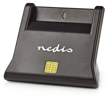 NEDIS čtečka čipových karet CRDRU2SM3BK/ Smart Card ID-1/ eObčanka/ standardní biometrické čipy/ USB 2.0/ černá