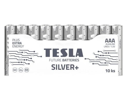 TESLA SILVER+ alkalická baterie AAA (LR03, mikrotužková, fólie) 10 ks