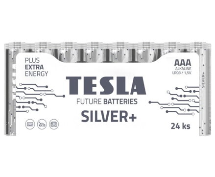 TESLA SILVER+ alkalická baterie AAA (LR03, mikrotužková, fólie) 24 ks