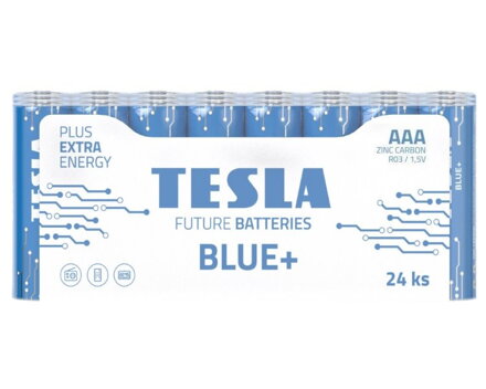 TESLA BLUE+ Zinc Carbon baterie AAA (R03, mikrotužková, fólie) 24 ks