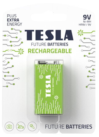 TESLA RECHARGEABLE+ nabíjecí baterie 9V Ni-MH 250mAh 9V (HR9V, blister) 1 ks