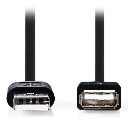 NEDIS prodlužovací kabel USB 2.0/ zástrčka A - zásuvka A/ měděný/ černý/ 3m