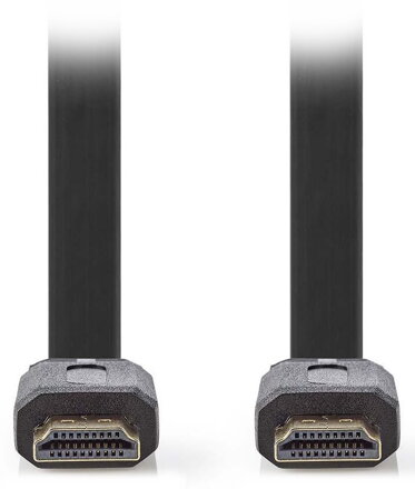 NEDIS High Speed HDMI kabel s Ethernetem/ HDMI konektor - HDMI konektor/ plochý/ černý/ 2m