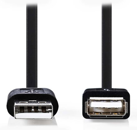 NEDIS prodlužovací kabel USB 2.0/ zástrčka A - zásuvka A/ černý/ 2m