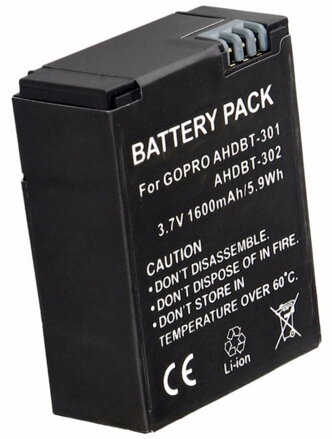 TRX baterie GoPro/ 1600 mAh/ pro Hero3/ Hero3+/ neoriginální