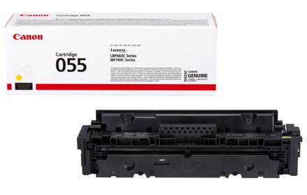 Canon originálny toner 055Y (žltý, 2100str.) pre Canon MF742Cdw, MF744Cdw, MF746Cx, LBP663Cdw, LBP664Cx