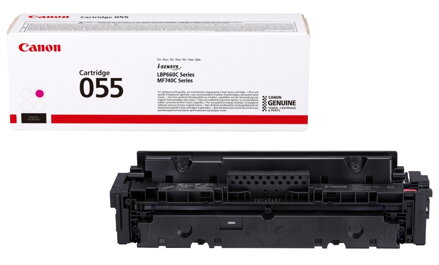 Canon originálny toner 055M (purpurový, 2100str.) pre Canon MF742Cdw, MF744Cdw, MF746Cx, LBP663Cdw, LBP664Cx