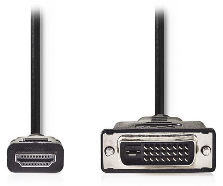 NEDIS kabel HDMI - DVI/ konektor HDMI - 24+1pinová zástrčka DVI-D/ černý/ 2m