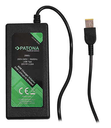 PATONA napájecí adaptér k ntb/ 20V/3,25A 65W/ Slim tip IBM/LENOVO PREMIUM