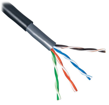 PLANET kabel UTP, drát, 4pár, Cat 5e, PE+PVC venkovní dvouplášť, Planet Elite, Dca,metráž