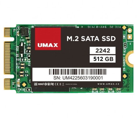 UMAX SSD 512GB/ interní/ M.2/ 2242/ SATAIII/ 3D TLC