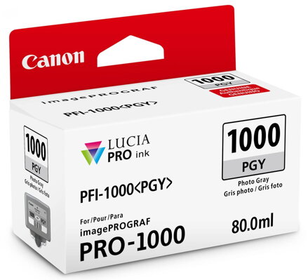 Canon inkoustová náplň PFI-1000 (photo grey, 80ml) pro Canon imagePROGRAF PRO-1000