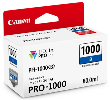 Canon inkoustová náplň PFI-1000 (modrá, 80ml) pro Canon imagePROGRAF PRO-1000