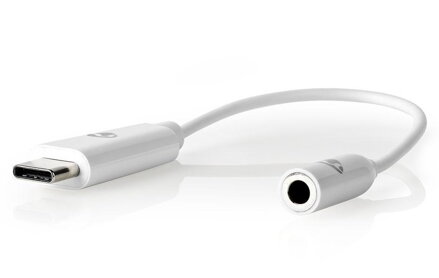 NEDIS USB-C adaptér/ USB-C Zástrčka – 3,5 mm jack zásuvka/ bílý/ 15cm