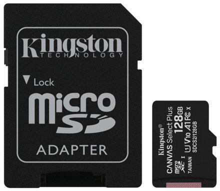 KINGSTON Canvas Select Plus 128GB microSD / UHS-I / CL10 / vč. SD adaptéru