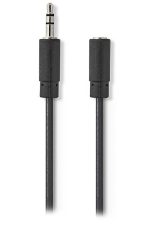 NEDIS prodlužovací stereo audio kabel s jackem/ zástrčka 3,5 mm - zásuvka 3,5 mm/ černý/ 3m