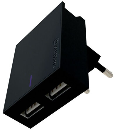 Swissten Síťový Adaptér Smart Ic 2X Usb 3A Power + Datový Kabel Usb / Type C 1,2 M Černý