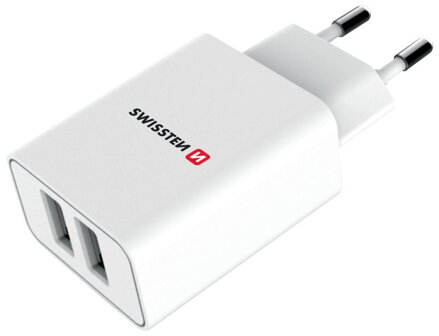 Swissten Síťový Adaptér Smart Ic 2X Usb 2,1A Power Bílý