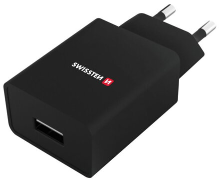 Swissten Síťový Adaptér Smart Ic 1X Usb 1A Power + Datový Kabel Usb / Lightning 1,2 M Černý