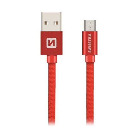 Swissten Datový Kabel Textile Usb / Micro Usb 0,2 M Červený