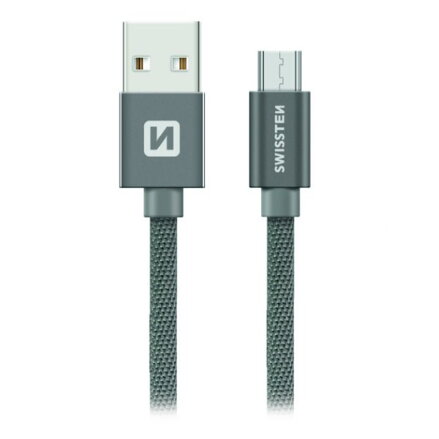 Swissten Datový Kabel Textile Usb / Micro Usb 2,0 M Šedý