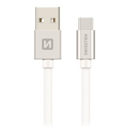 Swissten Datový Kabel Textile Usb / Usb-C 2,0 M Stříbrný