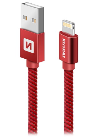 Swissten Datový Kabel Textile Usb / Lightning 2,0 M Červený