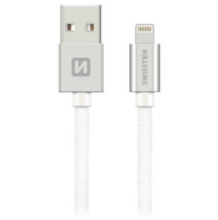 Swissten Datový Kabel Textile Usb / Lightning Mfi 2,0 M Stříbrný