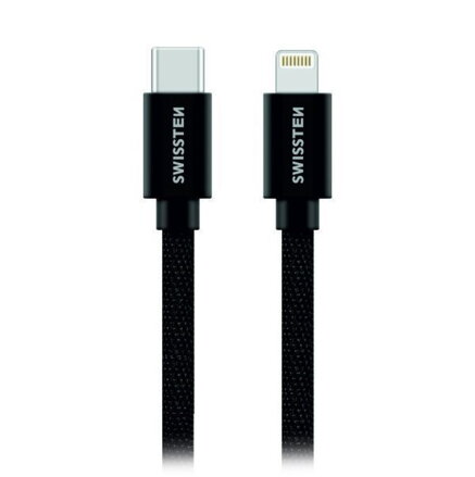 Swissten Datový Kabel Textile USB-C / Lightning 1,2 M Černý