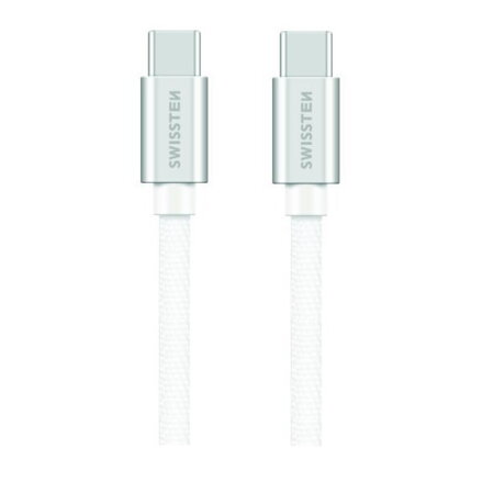 Swissten Datový Kabel Textile USB-C / USB-C 1,2 M Stříbrný