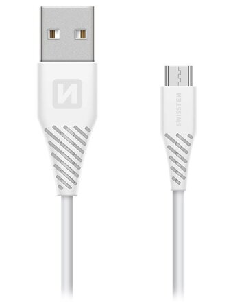 Swissten Datový Kabel Usb / Micro Usb 1,5 M Bílý (6,5Mm)