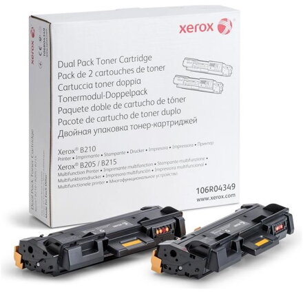 Xerox originální toner 106R04349 dualpack (černý, 2x 3000str.) pro B210/B205/B215