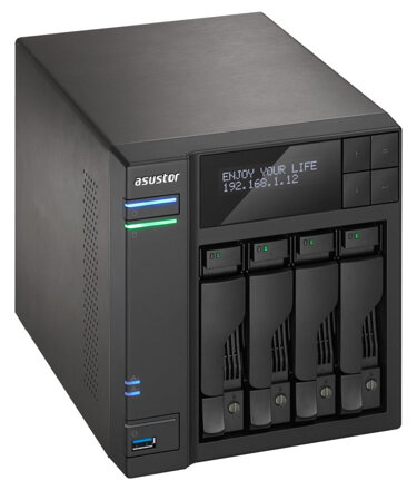 Asustor NAS AS7004T-I5 / 4x 2,5 "/ 3,5" SATA III / Intel i5-4590S 3.0GHz / 8 GB / 2x GbE / 3x USB 3.0 / 2x USB 2.0 / eSATA