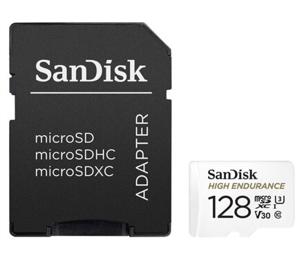 SanDisk High Endurance Video 128GB microSDXC / CL10 / UHS-3 V30 / vč. adaptéru SanDisk High Endurance Video 128GB microSDXC / CL10 / UHS-3 V30 / vč. adaptéru