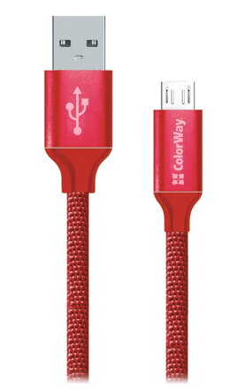 Colorway Datový Kabel Usb / Micro Usb/ 1m/ 2.1A/ Červený