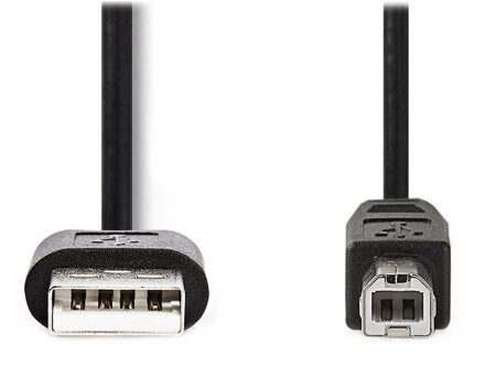 NEDIS kabel USB 2.0/ zástrčka A - zástrčka B/ k tiskárně apod./ černý/ 1m
