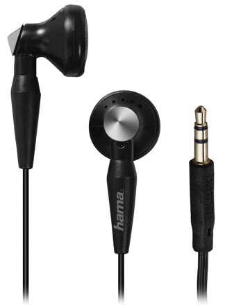 HAMA sluchátka Basic4Music/ drátová/ pecky/ 3,5 mm jack/ citlivost 96 dB/mW/ černá
