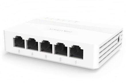 HIKVISION switch DS-3E0505D-E/ 5x port/ 10/100 Mbps RJ45 ports/ 1 Gbps/ napájení 5 VDC, 0.6 A