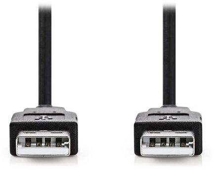 NEDIS kabel USB 2.0/ zástrčka A - zástrčka A/ černý/ 1m