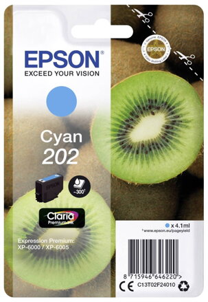 Epson inkoustová náplň/ C13T02F24010/ 202 Claria Premium ax / Expression Premium XP-6000/ 4,1ml/ modrá